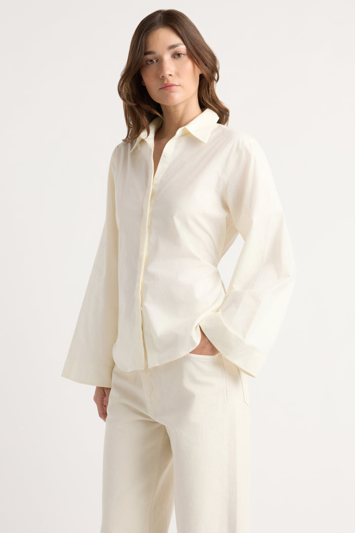 Renée | Theo Relaxed Bell-Sleeve Shirt in Size Small