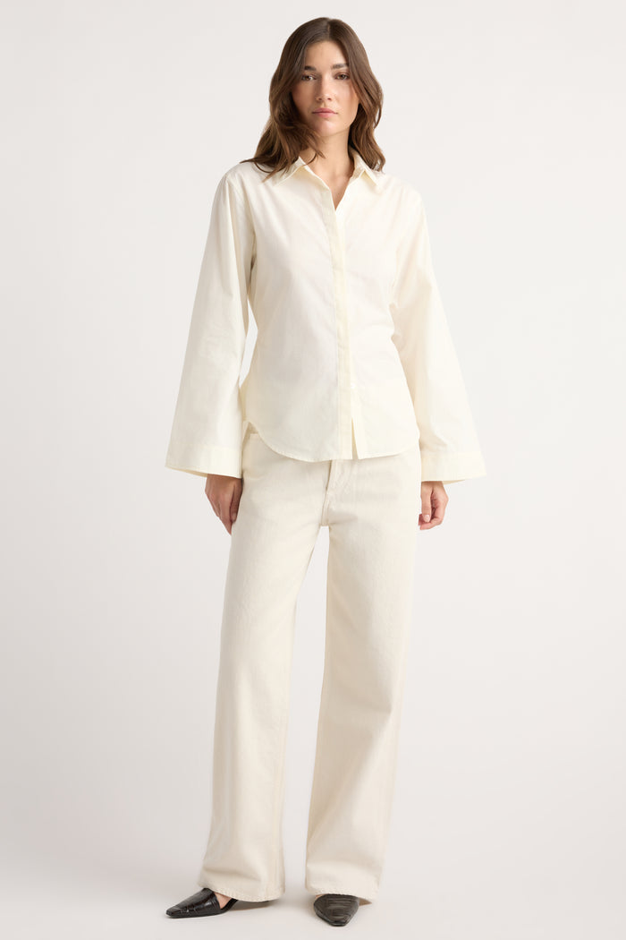 Renée | Theo Relaxed Bell-Sleeve Shirt in Size Small