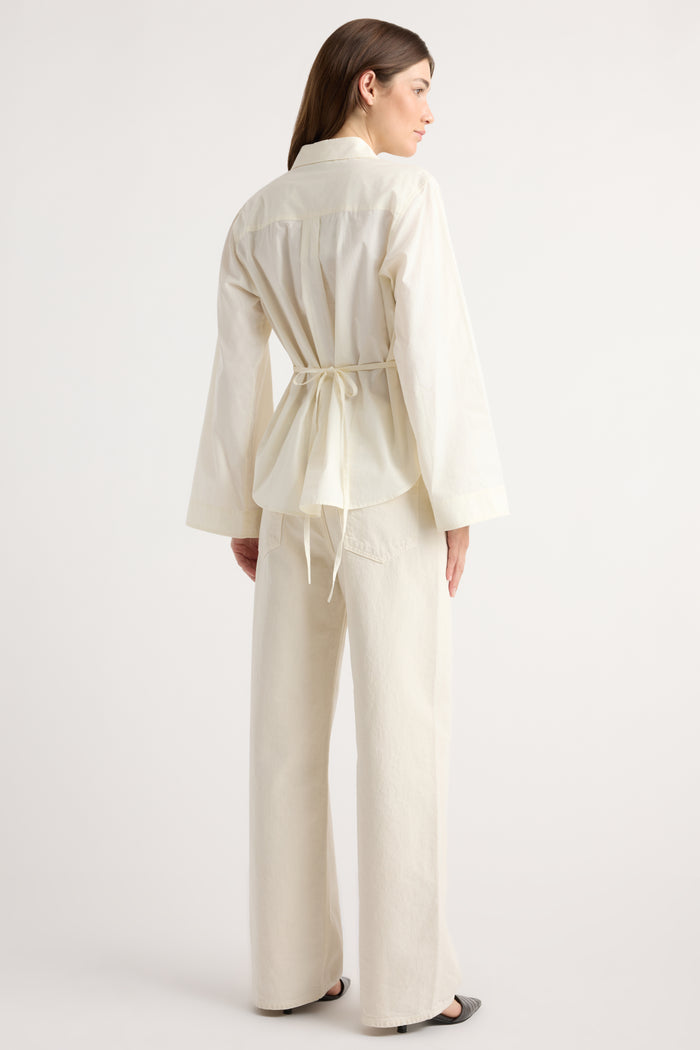 Renée | Theo Relaxed Bell-Sleeve Shirt in Size Small