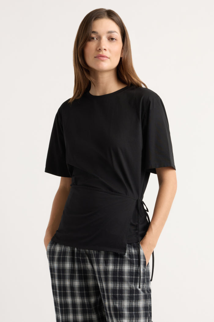 Renée | Tinsley Side-Tie Wrap Tee in Size Small