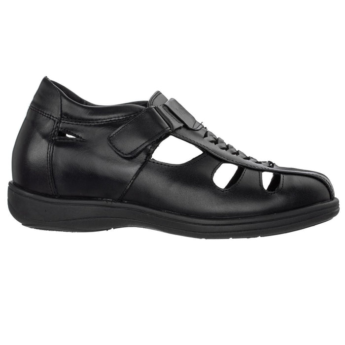 TOTO Black Braided Leather Sandals - Three Inches - G1307