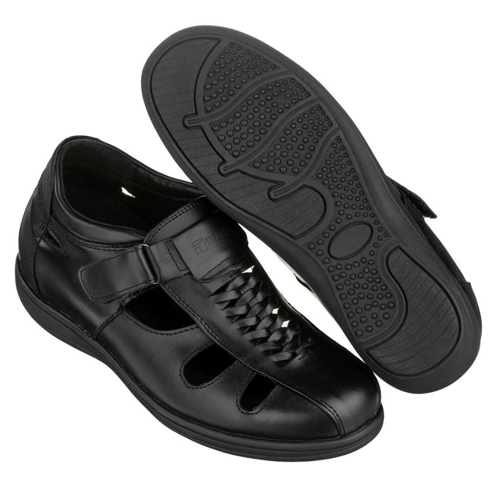TOTO Black Braided Leather Sandals - Three Inches - G1307