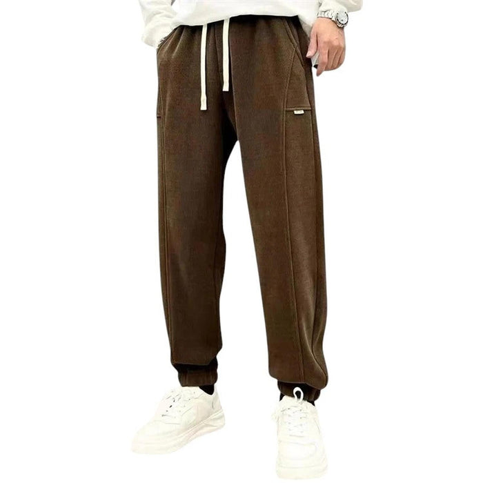 Trousers Men Corduroy Casual Relaxed Fit Outdoor Comfort