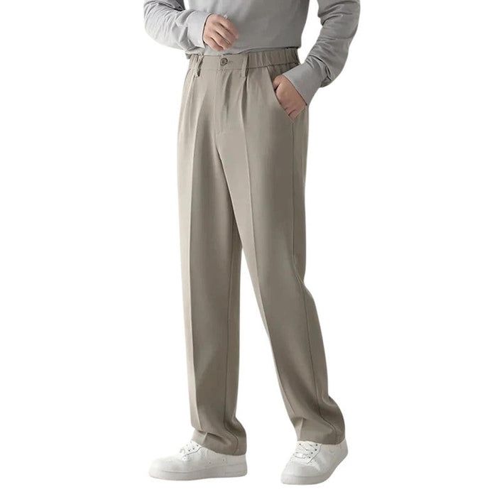 Trousers Men Formal Draped Design Relaxed Tailored Fit