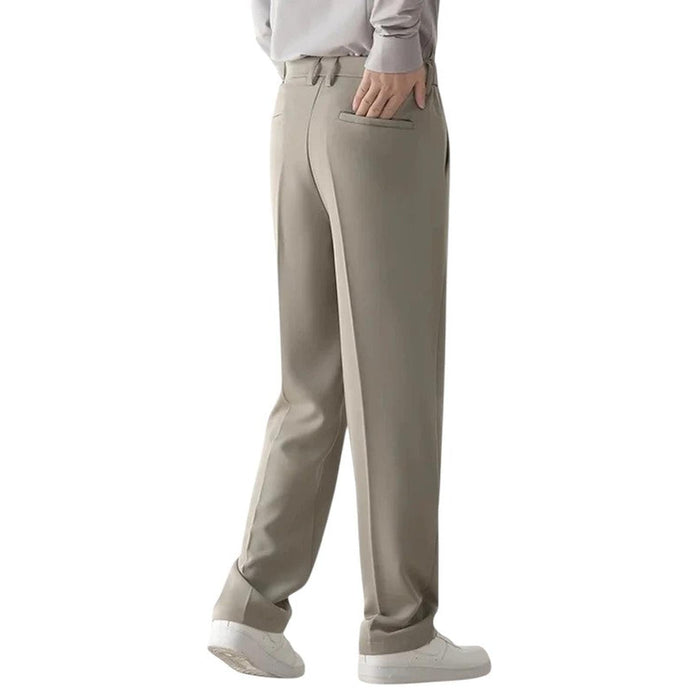 Trousers Men Formal Draped Design Relaxed Tailored Fit