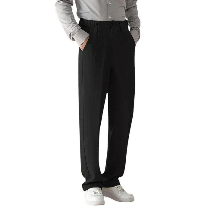 Trousers Men Formal Draped Design Relaxed Tailored Fit