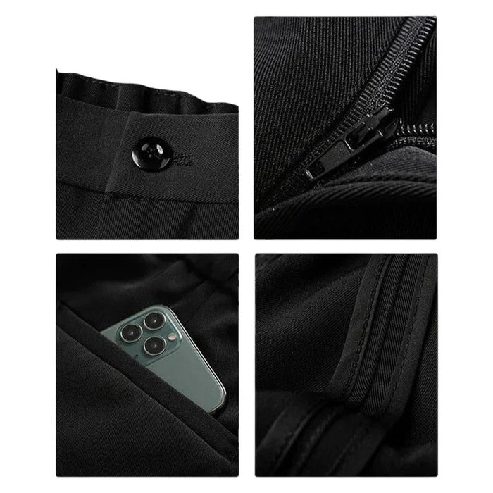 Trousers Men Formal Draped Design Relaxed Tailored Fit