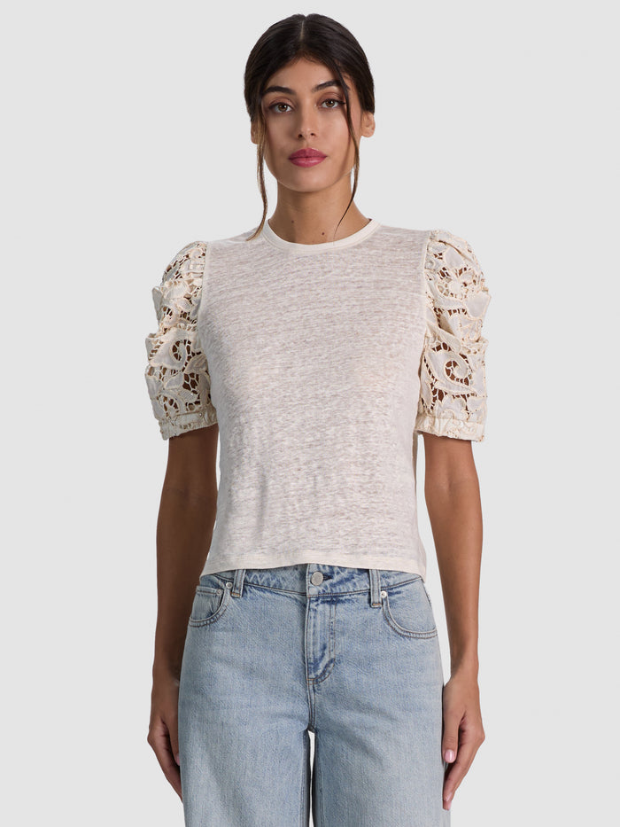 TYLER COMBO SLV CREW NK TOP
