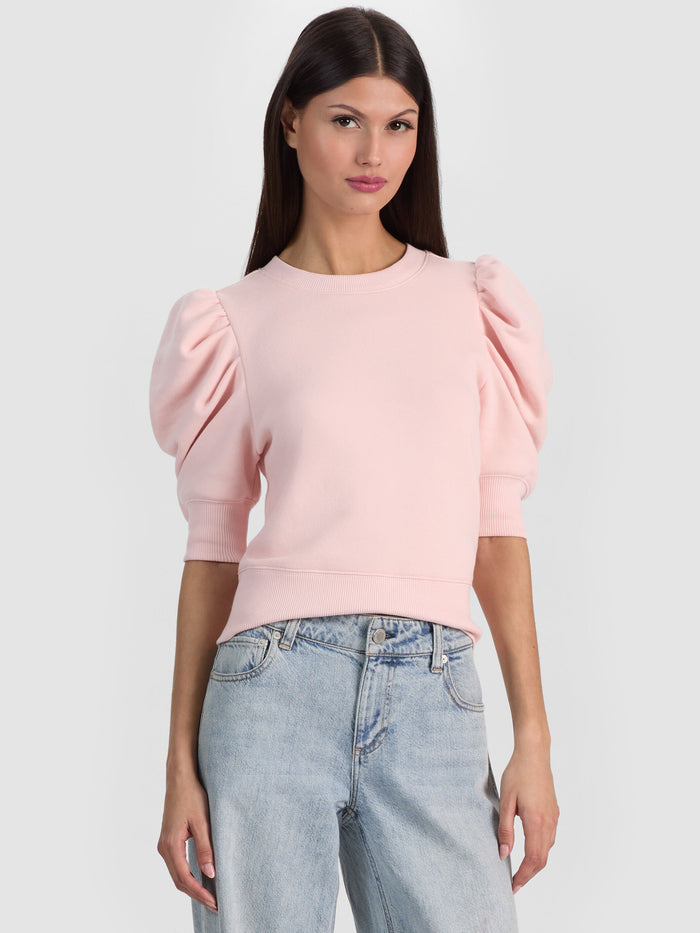 TYLER PUFF SLEEVE TOP - ENGLISH ROSE