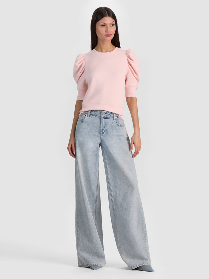 TYLER PUFF SLEEVE TOP - ENGLISH ROSE