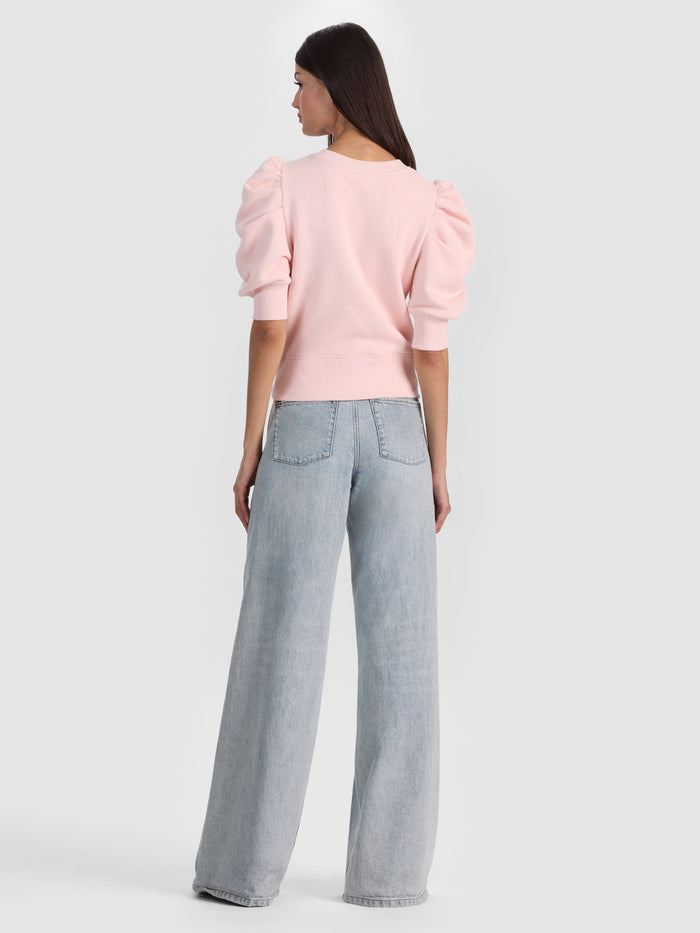 TYLER PUFF SLEEVE TOP - ENGLISH ROSE