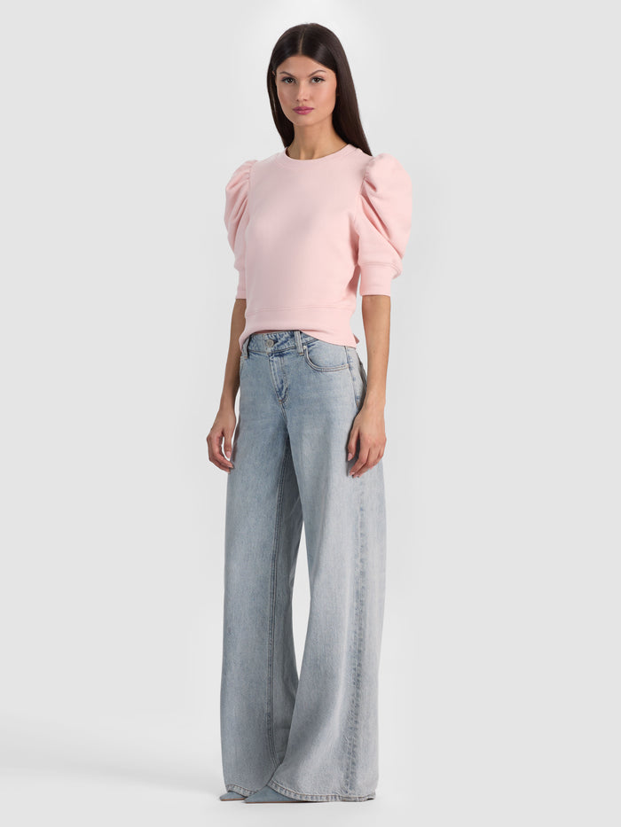 TYLER PUFF SLEEVE TOP - ENGLISH ROSE
