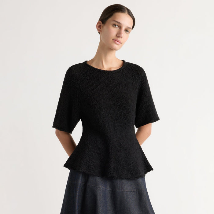 Karolina | Valetta Organic Cotton Sculpted Knit Top in Size Extra Small