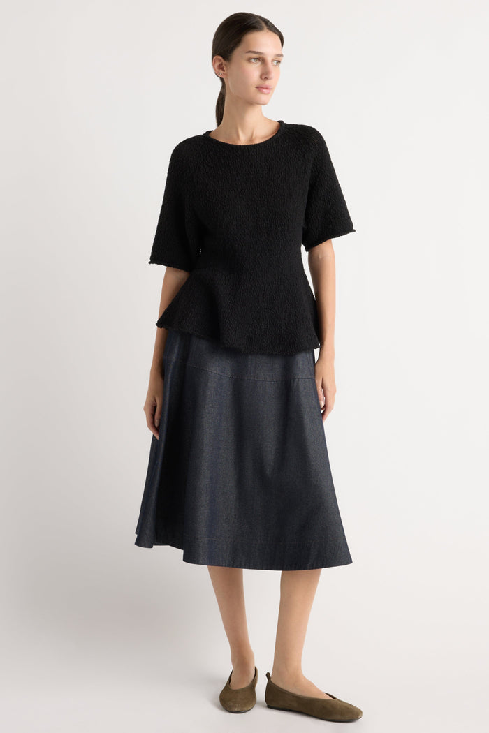 Karolina | Valetta Organic Cotton Sculpted Knit Top in Size Extra Small