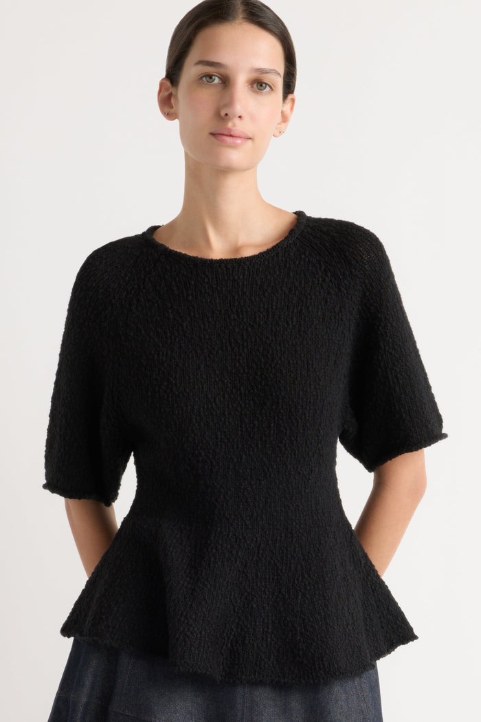 Karolina | Valetta Organic Cotton Sculpted Knit Top in Size Extra Small