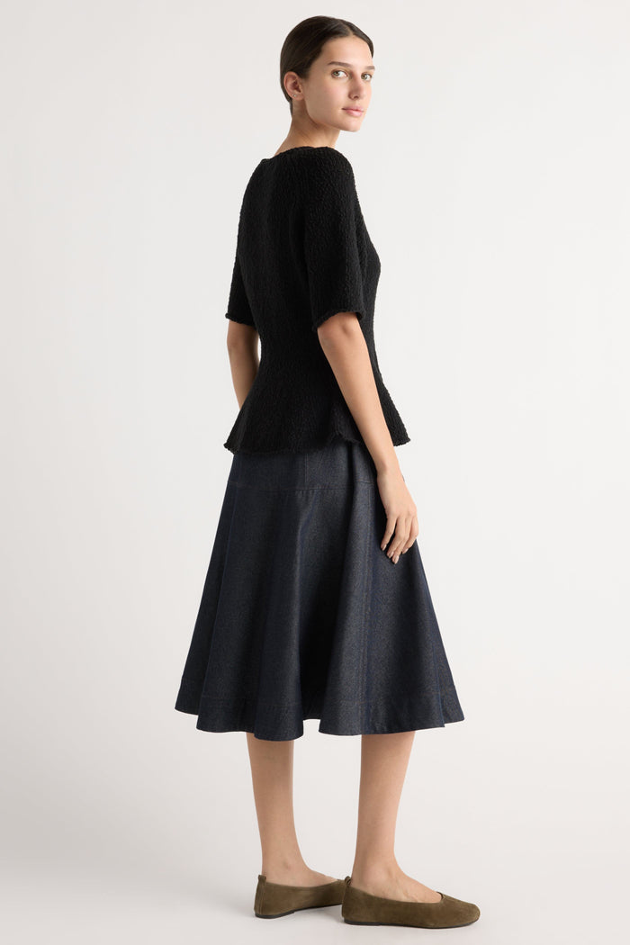 Karolina | Valetta Organic Cotton Sculpted Knit Top in Size Extra Small