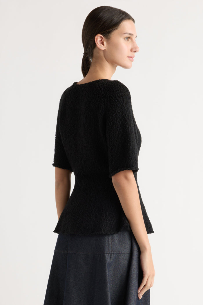 Karolina | Valetta Organic Cotton Sculpted Knit Top in Size Extra Small
