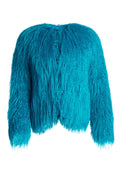 VERITY FAUX FUR COAT - PEACOCK