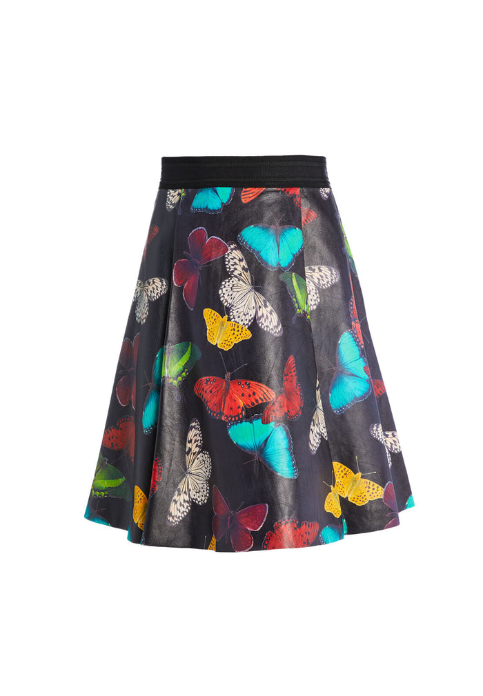 VERNON BUTTERFLY LEATHER SKIRT - MD BUTTERFLIES
