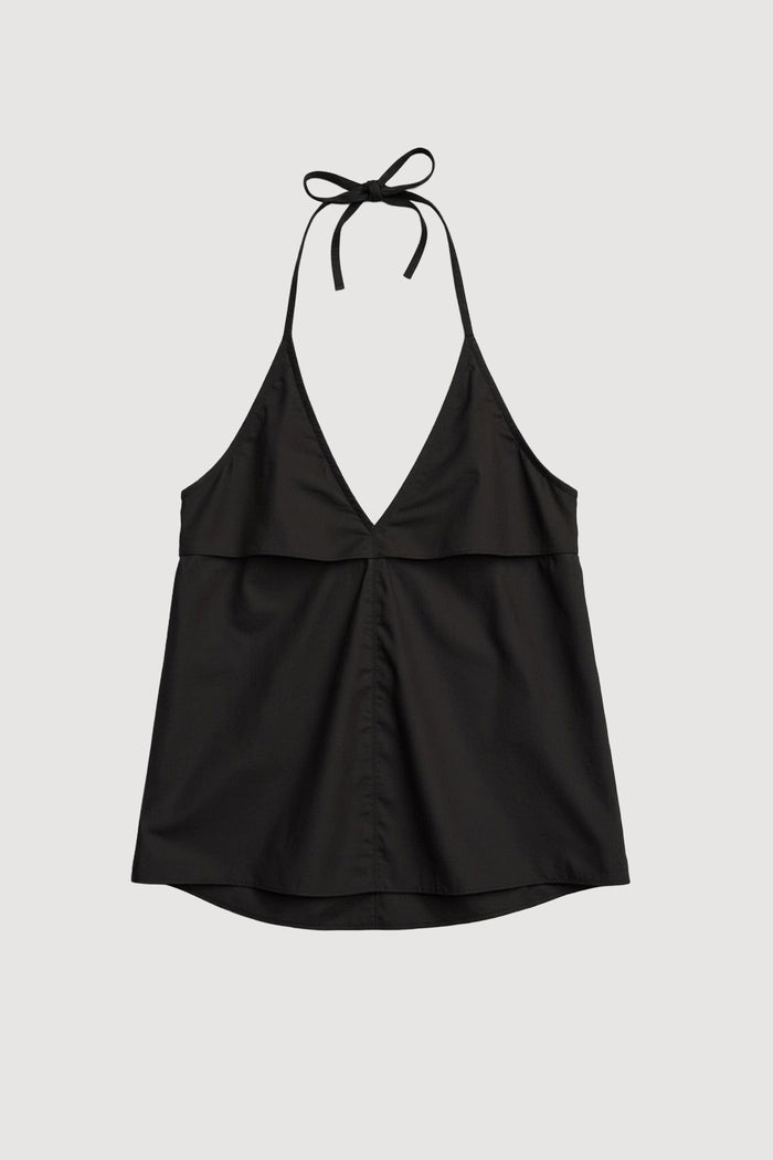 Isilda | Vesna Organic Cotton V-Neck Halter Top in Size Extra Small - Flat