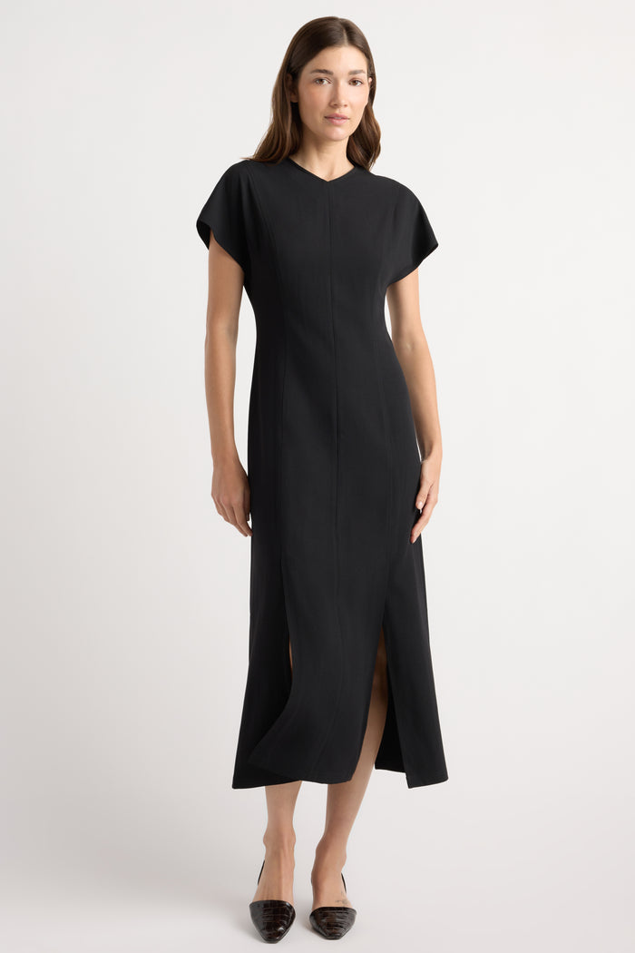 Renée | Vesper Front-Vent V-Neck Dress in Size Small