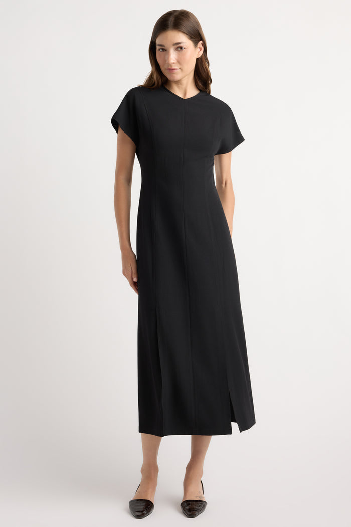 Renée | Vesper Front-Vent V-Neck Dress in Size Small