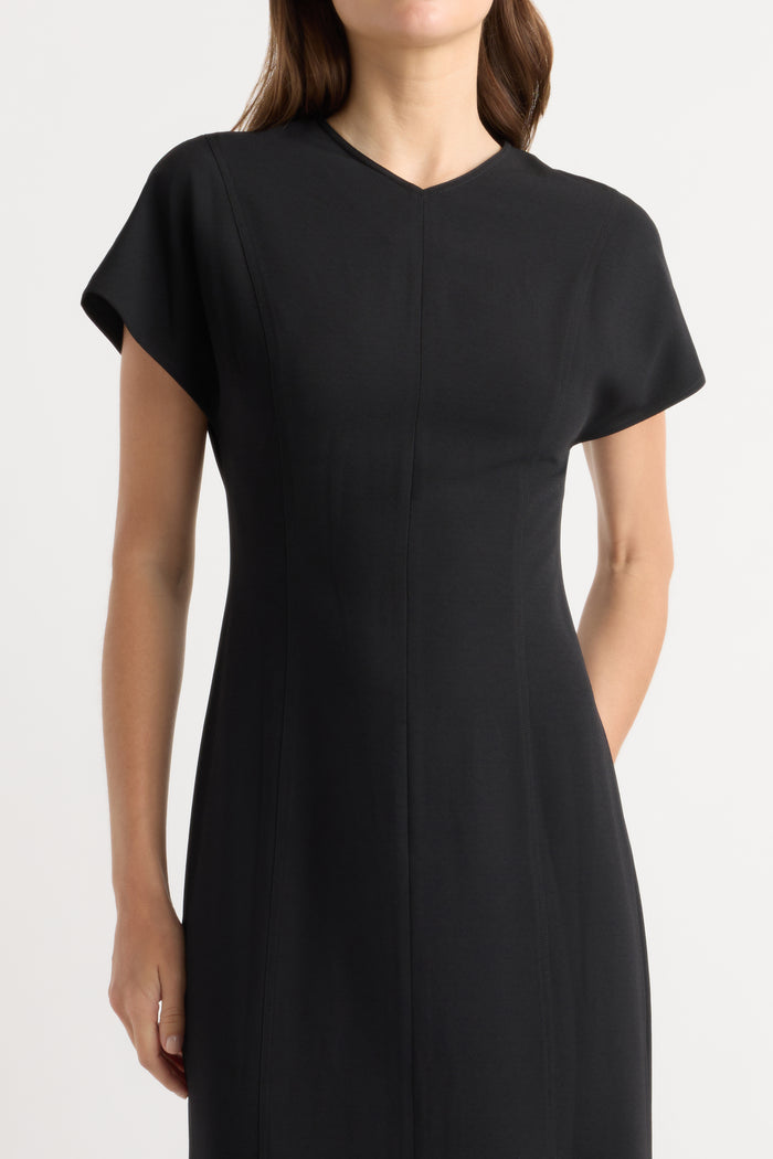 Renée | Vesper Front-Vent V-Neck Dress in Size Small
