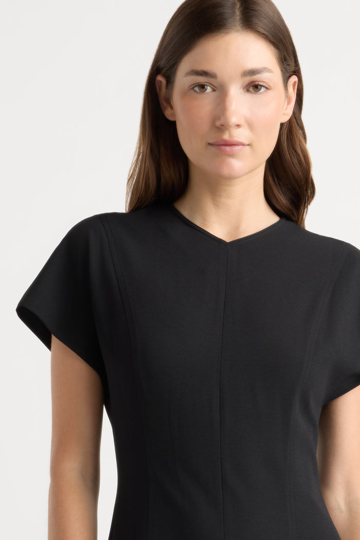 Renée | Vesper Front-Vent V-Neck Dress in Size Small