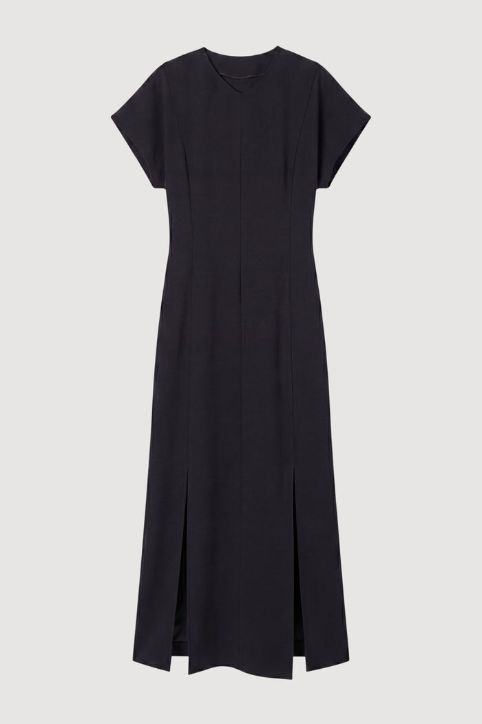 Renée | Vesper Front-Vent V-Neck Dress in Size Small - Flat