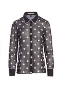 VINA SEQUIN BUTTON DOWN - BLACK/OFF WHITE