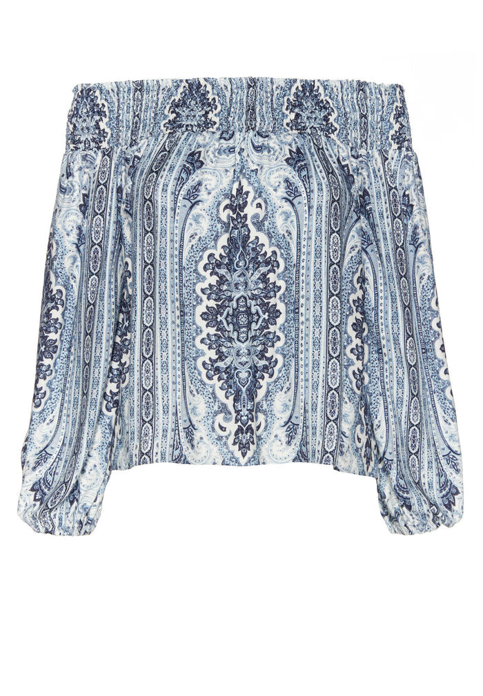 VIOLA SMOCKED OFF THE SHLDR TP - PALACE PAISLEY-SMALL