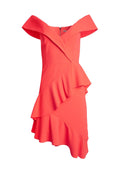 VITA COLD SHLDR DRESS - NEON CORAL