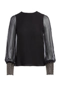VIX BLOUSON SLV EMB CFF TP - BLACK