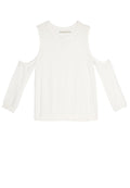 WADE COLD SHOULDER CROP SWTR - OFF WHITE