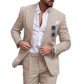 Wedding Suit Men Linen 2-Piece Single-Breasted Summer Set