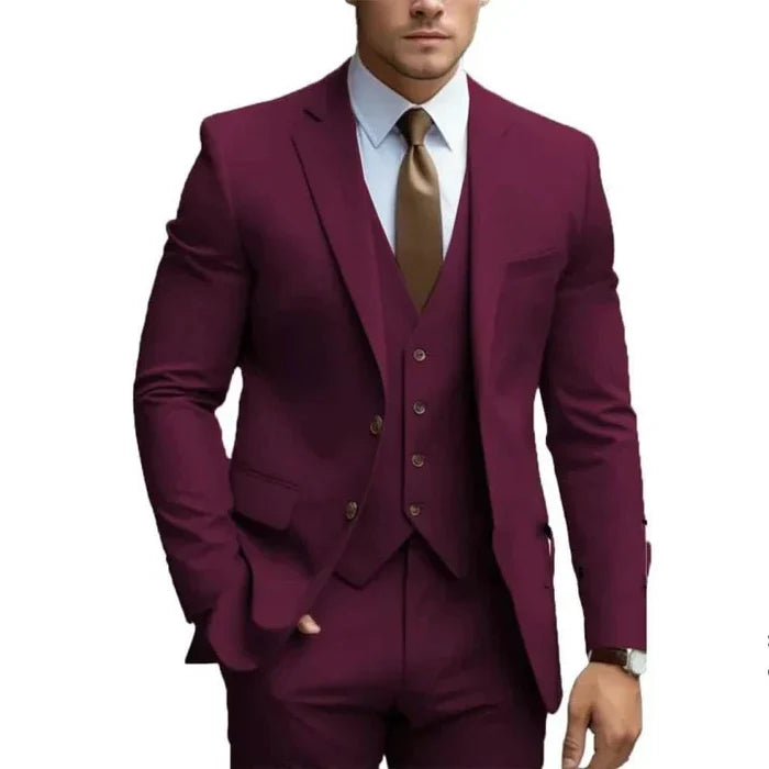 Wedding Suit Men Three-Piece Single-Breasted Classic Style