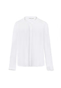 WILLA MANDARIN COLLAR PLKT TOP - WHITE