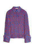 WILLA SILK BLOUSE - MINI DAISY-BLUE QUARTZ