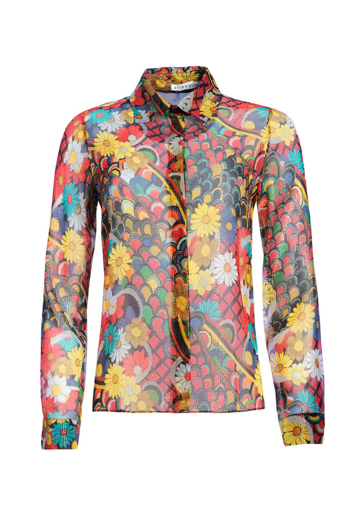 WILLA SILK BLOUSE - FLORAL MELODY MULTI