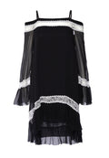 WILLIE COLD SHLDR BELL SLV DRS - BLACK/WHITE