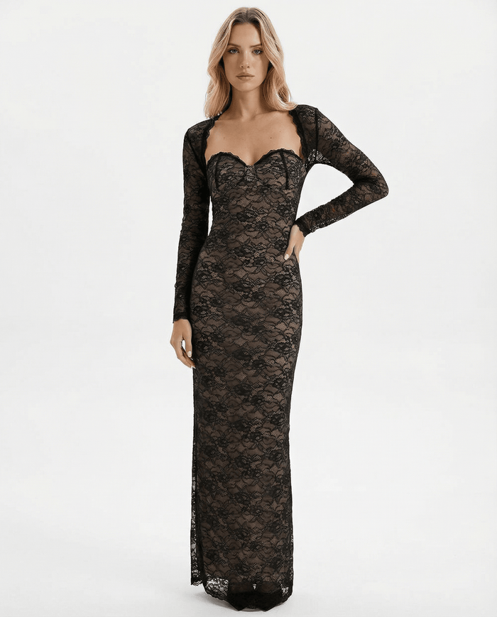 Women Maxi Dress Strapless Neckline Maxi Length Layered Style