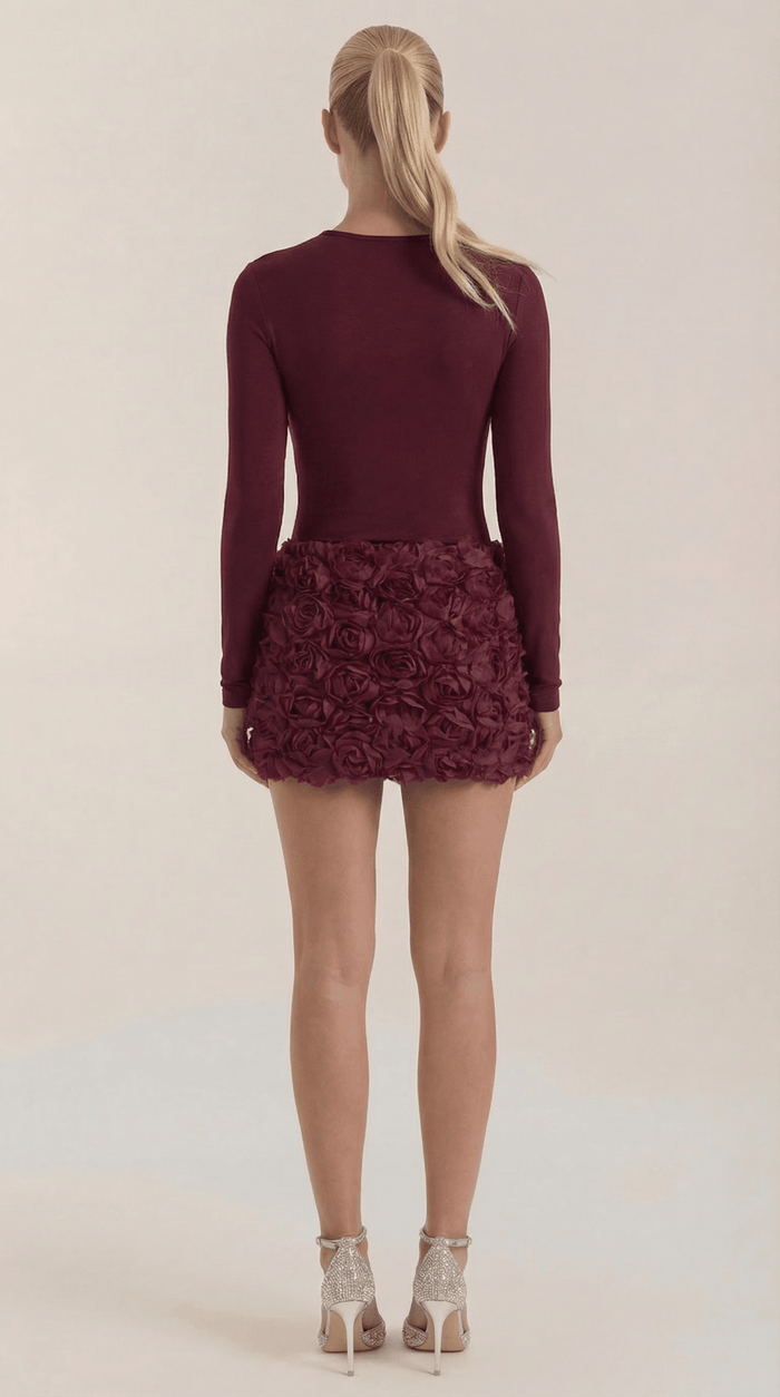 Women Mini Dress Long Sleeve Above Knee Fitted Silhouette