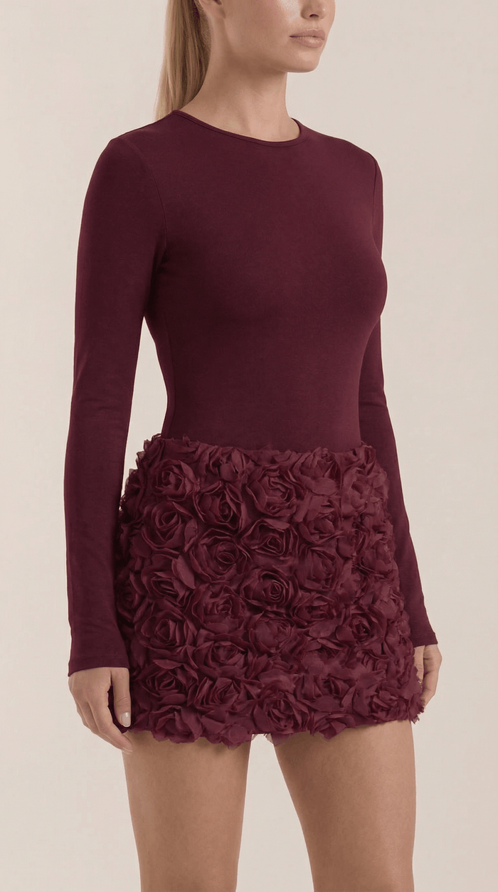 Women Mini Dress Long Sleeve Above Knee Fitted Silhouette