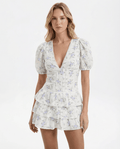 Women Mini Dress V-Neck Short Length Detailed Fit