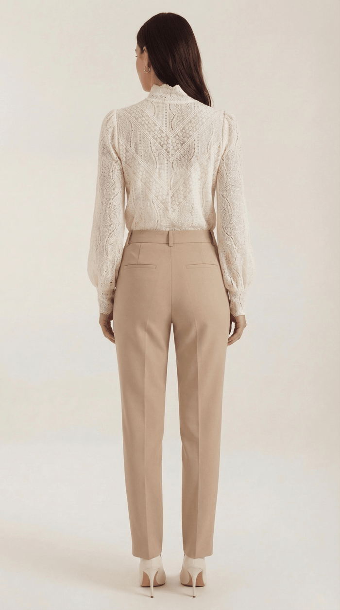 Women's Blouse — Long Sleeve Stand-Up High Collar Neckline