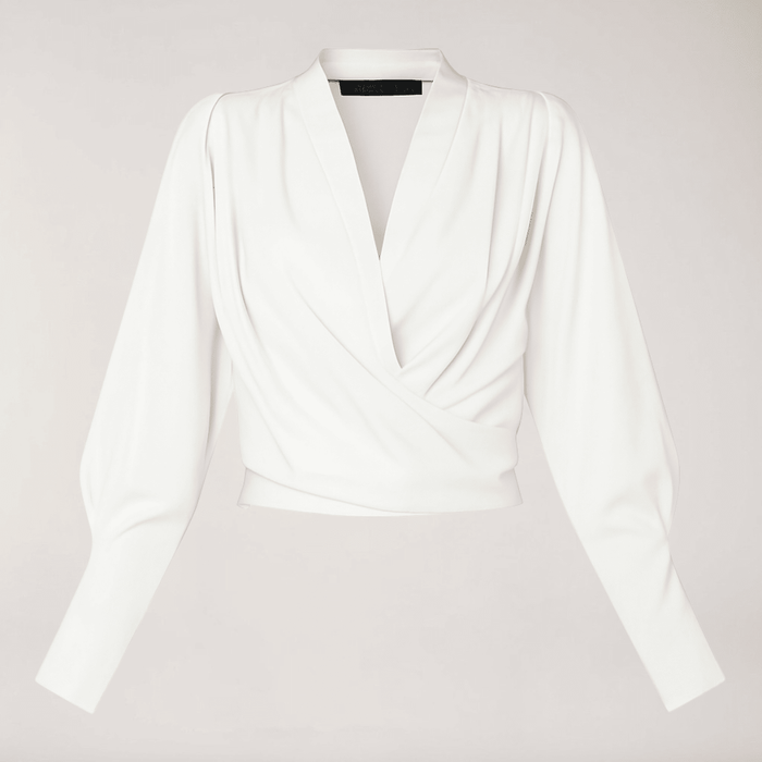 Women's Blouse — V-Neck Regular Fit Structured Waistline
