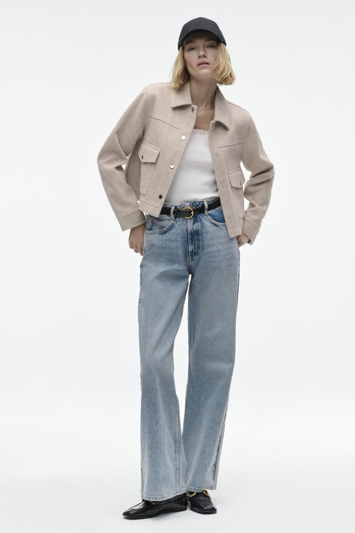 Women's Cropped Jacket — Fitted Classic Collar Flap Pockets