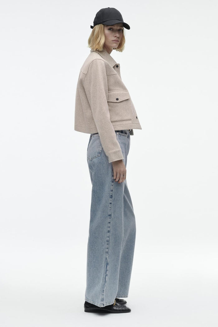 Women's Cropped Jacket — Fitted Classic Collar Flap Pockets