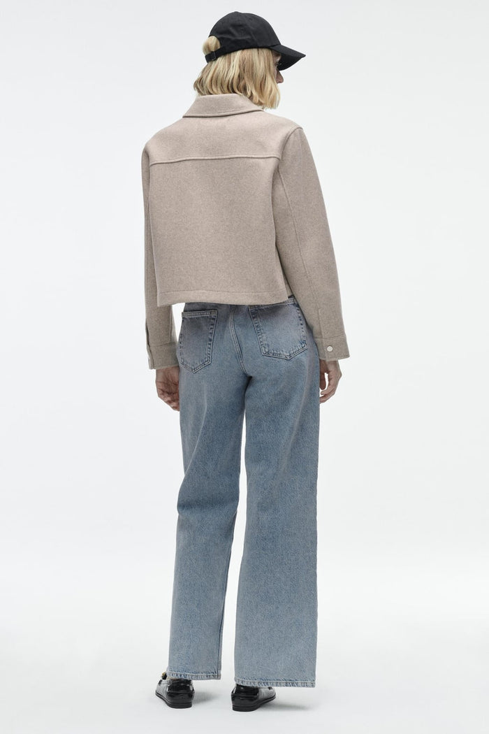 Women's Cropped Jacket — Fitted Classic Collar Flap Pockets