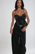 Women's Cropped Top — Bow Detail Sparkled Design